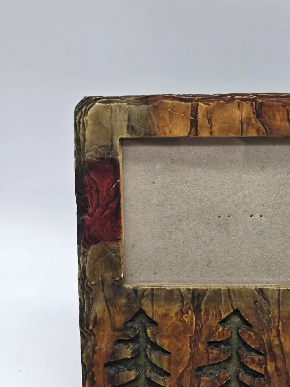 Rustic Wooden Picture Frame With Pine Trees Forest Cabin Handmade In Phillipines